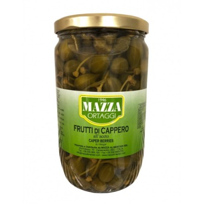 Capers with stems, MAZZA, 700 g / 380 g